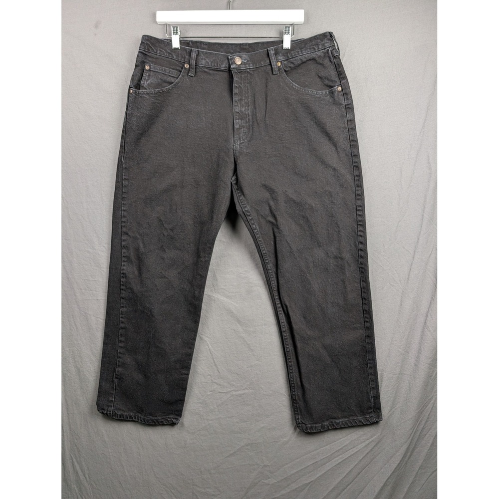 Wrangler Mens Regular Fit Straight Leg Jeans Black 36x29
